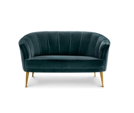 The beautiful maya 2 seat sofa in blue will make a statement in any living room interior design.